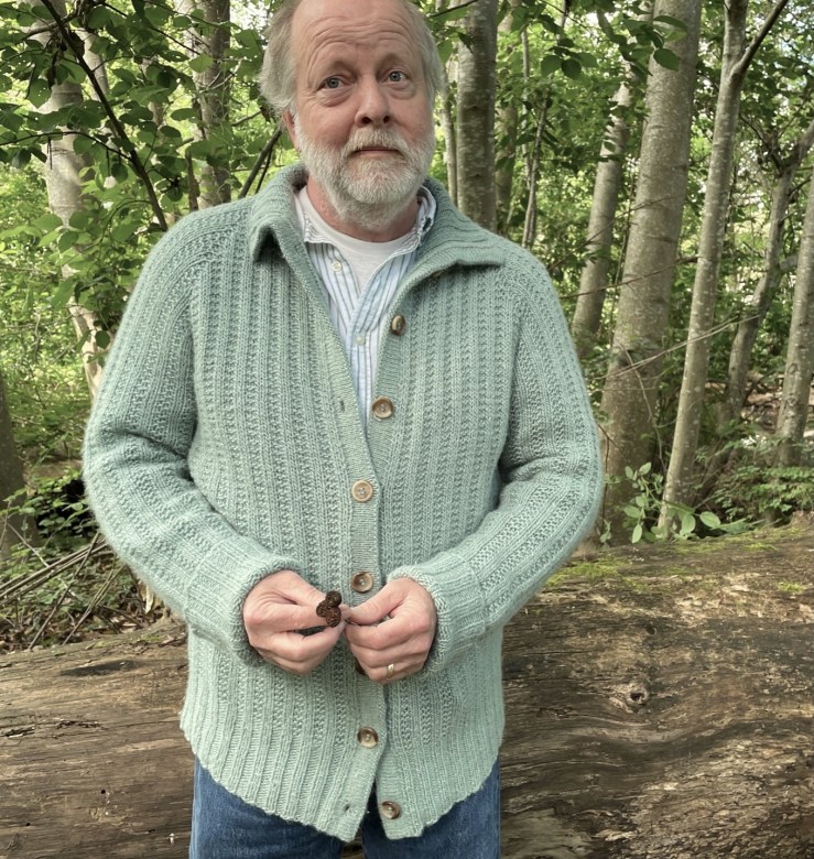 Photo of man in blue Rugged Softie in a lovely forest